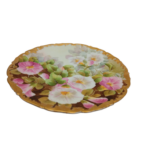 Tressemanes & Vogt T&V Limoges Hand Painted Floral Porcelain Plate - Picture 3 of 7